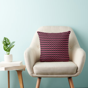 Modern Pink Chevron Stripes Pattern Throw Pillow