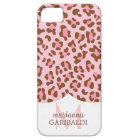 Modern Pink Choco Leopard Print Girly Personalized