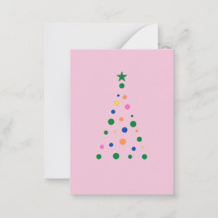 Modern Pink Christmas Tree Custom Back Budget  Card