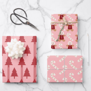 Modern Pink Christmas Wrapping Paper