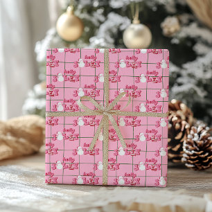 Modern Pink Christmas Wrapping Paper
