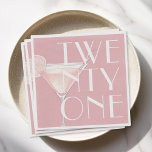 Modern Pink Cocktail 21st Birthday Napkin<br><div class="desc">Modern 21st birthday napkins featuring elegant chic typography and minimalist design in pink colour</div>