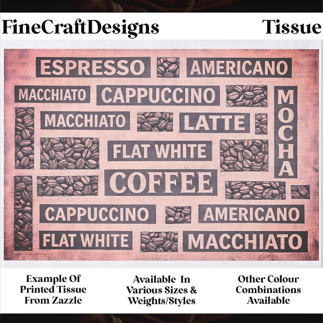 Modern Pink Coffee Cafe Typography FC9 Decoupage Tissue Paper (Creator Uploaded)