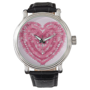 Modern Pink Confetti Heart   Valentine's Day Art Watch