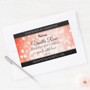 Modern Pink Coral Glitter Product Packaging Labels