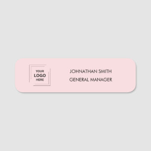 Modern Pink Corporate Staff Identity Design Name Tag