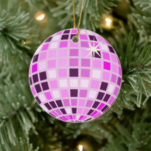 Modern Pink Disco Ball  Ceramic Ornament