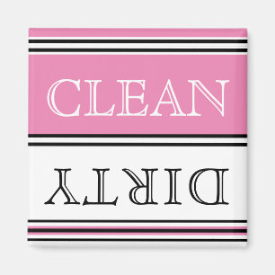 Modern Pink Dishwasher Dirty Clean Magnet