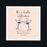 Modern Pink Double Celebration Joint Birthday Napkin<br><div class="desc">"Simple, modern, and full of meaning — this joint birthday party napkin is designed to help you celebrate a festive party. The pastel pinkk background and sleek toasting cocktail glasses bring a clean, contemporary feel, while the phrase “It's a Double Celebration” adds heart. A stylish mix of vintage and serif...</div>