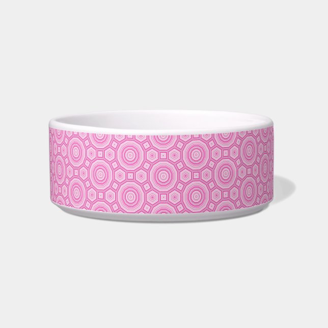 Modern Pink Dreams Pattern Ceramic Pet Bowl (Front)