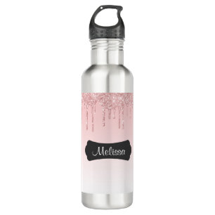 Modern Pink Dripping Glitter 710 Ml Water Bottle