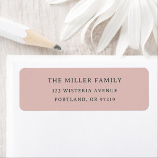 Modern Pink Elegant Family Name Return Address