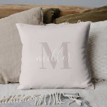 Modern Pink Family Name Monogram Throw Pillow<br><div class="desc">Custom-designed throw pillow featuring personalized family name monogram design.</div>
