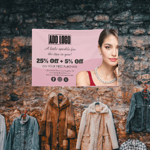 Modern Pink Fashion Jewellery Business Logo Banner