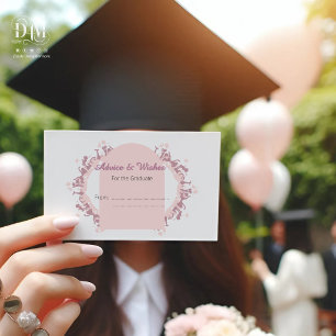 Modern Pink feminine Graduate silhouette Border  Enclosure Card