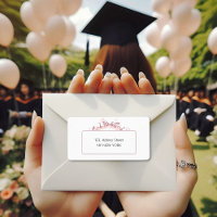 Modern Pink Feminine Graduate Silhouette Border 