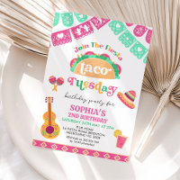 Modern Pink Fiesta Taco Tuesday 2nd Birthday 
