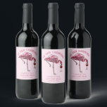 Modern Pink Flamingo 50th Birthday Party Custom Wine Label<br><div class="desc">Cute personalized 50th birthday party flamingo gag Water Bottle Label. Add your name and message by clicking on the "Personalize" button to create a unique party supply for your celebration. Makes a perfect treat for guests to remember this special milestone</div>