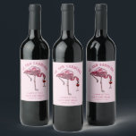 Modern Pink Flamingo 50th Birthday Party Custom Wine Label<br><div class="desc">Cute personalized 50th birthday party flamingo gag Water Bottle Label. Add your name and message by clicking on the "Personalize" button to create a unique party supply for your celebration. Makes a perfect treat for guests to remember this special milestone</div>