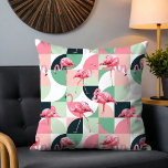 Modern Pink Flamingo Geometric Girly Chic Pattern Throw Pillow<br><div class="desc">Modern Pink Flamingo Geometric Girly Chic Pattern Throw Pillow Cushion features modern tropical pink flamingos on a geometric background. Perfect for gift wrapping for birthday,  Christmas and holidays. Created by Evco Studio www.zazzle.com/store/evcostudio</div>
