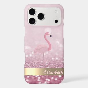 Modern Pink Flamingo Glitter Bokeh - Personalized