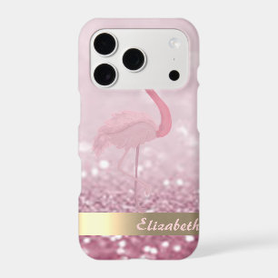 Modern Pink Flamingo Glitter Bokeh - Personalized