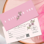 Modern Pink Floral Add Logo Gift Certificate<br><div class="desc">Modern Pink Floral Add Logo Gift Certificate,   Perfect gift for anyone! Add your logo and text.</div>