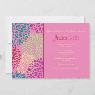 Modern Pink Floral Bridal Shower Invite