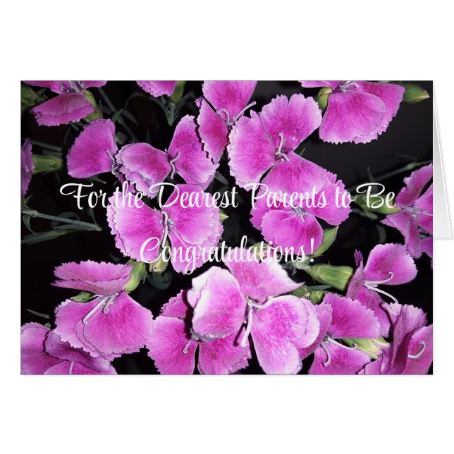 Modern, Pink & Floral, Parents to Be Card (Front Horizontal)