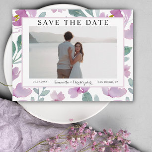 Modern Pink Floral Pattern Save the Date Postcard