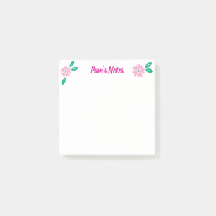 Modern Pink Floral Post-it Notes