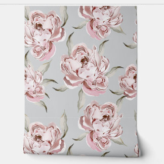 Modern Pink Floral Wallpaper