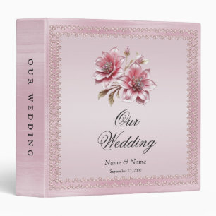 Modern Pink Flowers Album Binder