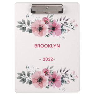 Modern Pink Flowers  Clipboard