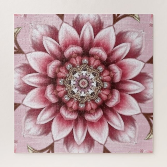 Modern Pink Flowers Jigsaw Puzzle (Vertical)