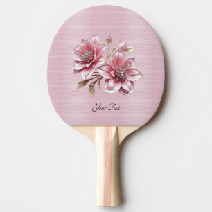 Modern Pink Flowers Ping Pong Paddle
