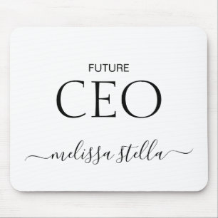 Modern Pink Future CEO Name Best Girly Gift Mouse Pad