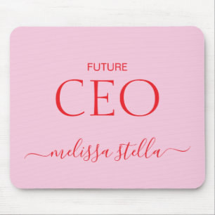 Modern Pink Future CEO Name   Best Girly Gift Mouse Pad