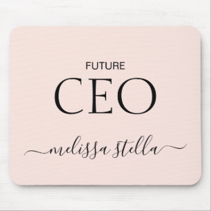 Modern Pink Future CEO Name   Best Girly Gift Mouse Pad