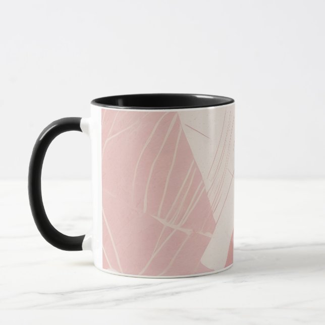 Modern Pink Geometric Batik Mug (Left)