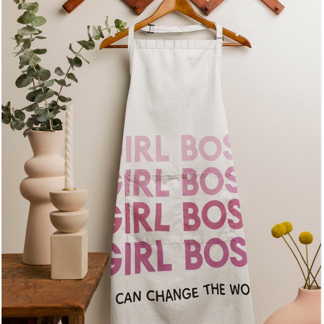 Modern Pink Girl Boss Best Girly Gift Apron (Creator Uploaded)