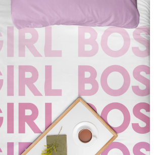 Modern Pink Girl Boss Best Girly Gift  Duvet Cover