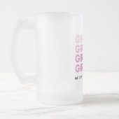 Modern Pink Girl Boss Best Girly Gift Frosted Glass Beer Mug (Left)