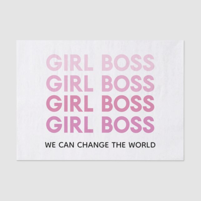 Modern Pink Girl Boss Best Girly Gift Tissue Paper (Front)