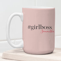 Modern Pink Girl Boss & Name | best Girly Gift