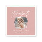 Modern pink girly script photo elegant graduation