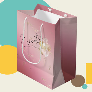 Modern Pink Glitter Balloons Promo Gift Bag