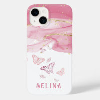 Modern pink glitter chic monogrammed