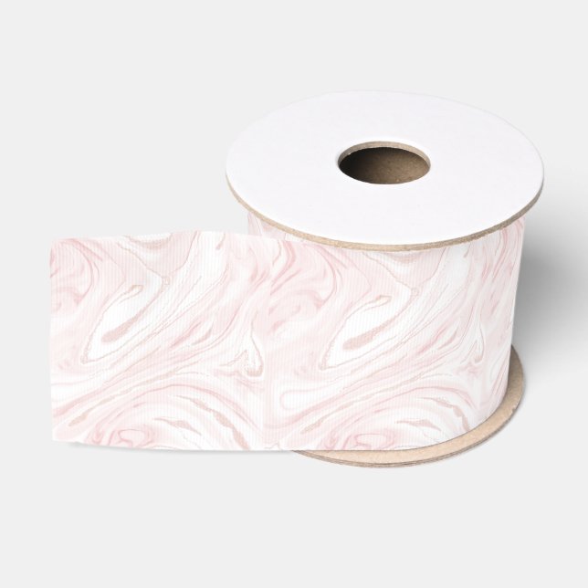 Modern Pink Glitter Marble Grosgrain Ribbon (Spool)