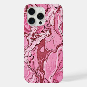 Modern Pink Glitter Marble iPhone 15 Pro Max Case